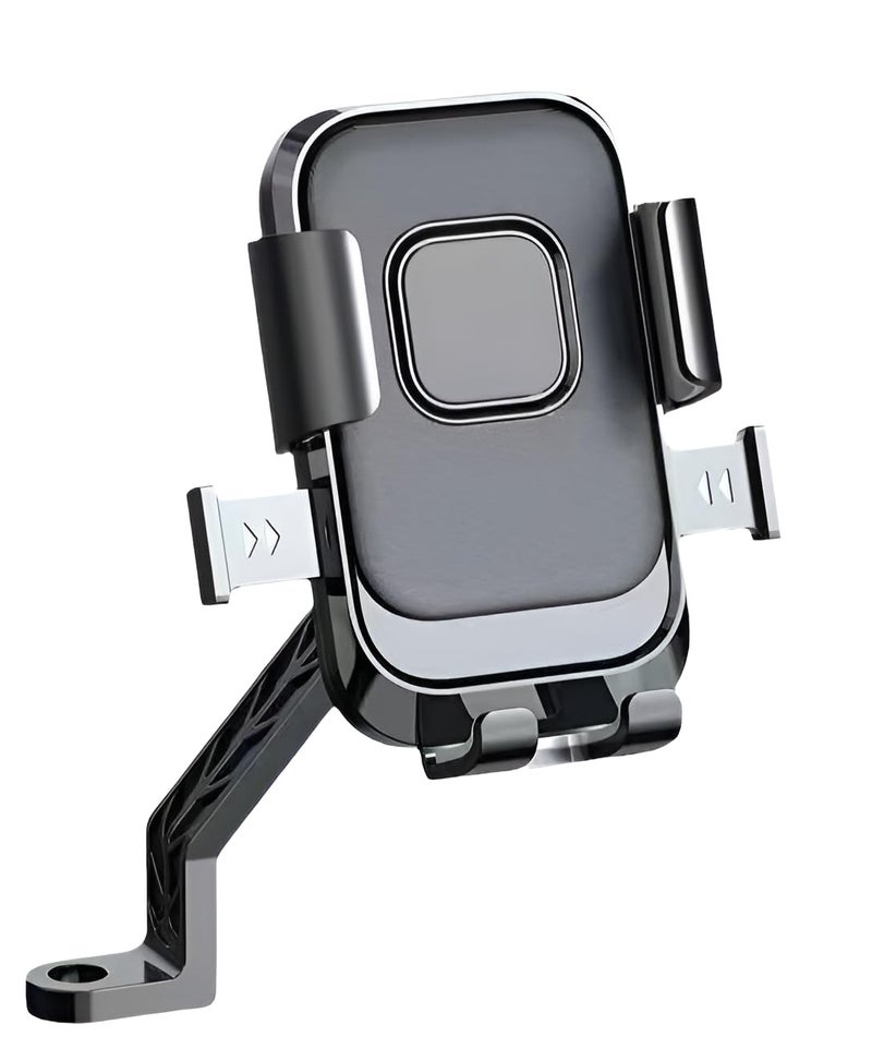 Like Star LikeStar® Mirror Mount Scooty Mobile Holder – 360° Rotation, One-Touch Lock, Anti-Vibration, Shockproof & Secure Grip Phone Mount for All Smartphones – Perfect for Riders & Delivery Use - Image 1