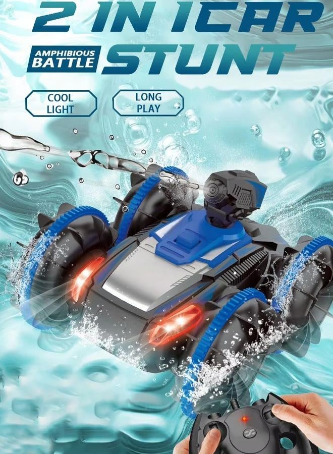Remote Control Car RC Stunt Car Electric Toy Cars Amphibious Remote Control Car  2.4 GHz Double Side Radio Control Drift Race Car Indoor Outdoor All Terrain LED Lights - Image 1