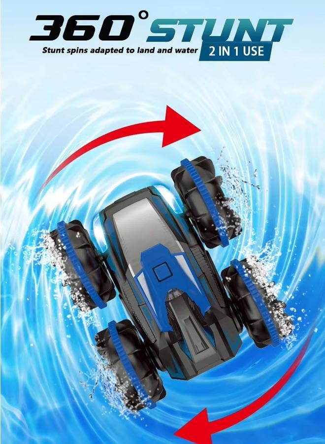Remote Control Car RC Stunt Car Electric Toy Cars Amphibious Remote Control Car  2.4 GHz Double Side Radio Control Drift Race Car Indoor Outdoor All Terrain LED Lights - Image 3