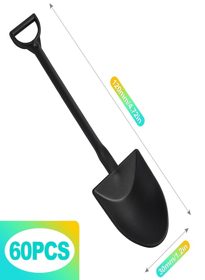 ملاعق بلاستيكية صغيرة من كورنا دوز، 60 قطعة، للحلويات، أدوات مائدة صغيرة للاستخدام مرة واحدة، مثالية لحفلات الهالوين وتزيينها، ممتعة للكيك وأكواب الآيس كريم، لون أسود - Image 2