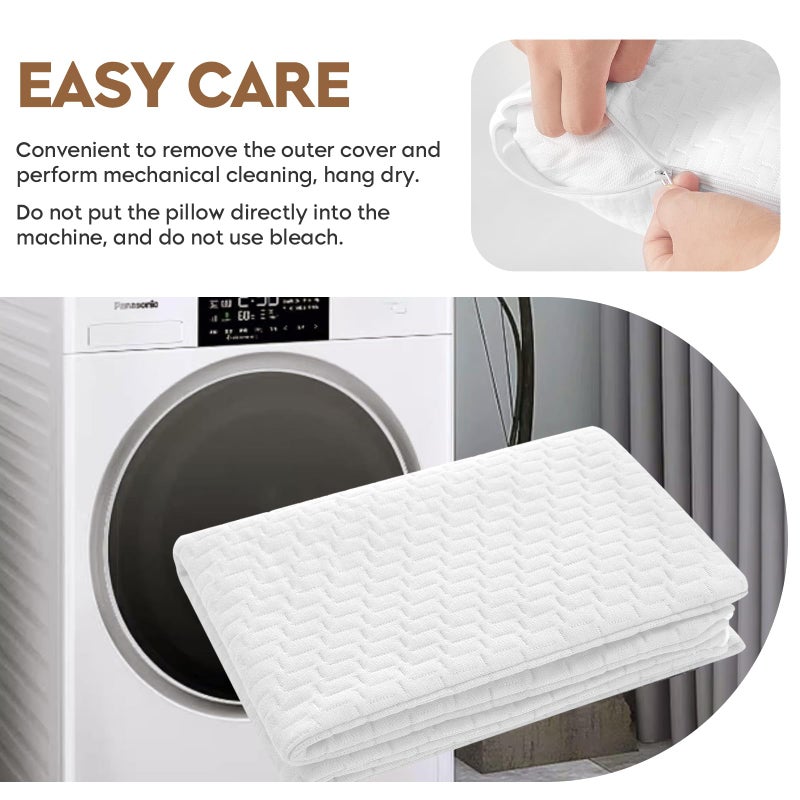 PEUJEW Small Shredded Memory Foam Pillow, Camping Pillow Travel Pillow - Compressible Medium Firm, Breathable Cover, Ideal Backpacking Hiking, Airplane and Car (Off-White, S) - Image 5