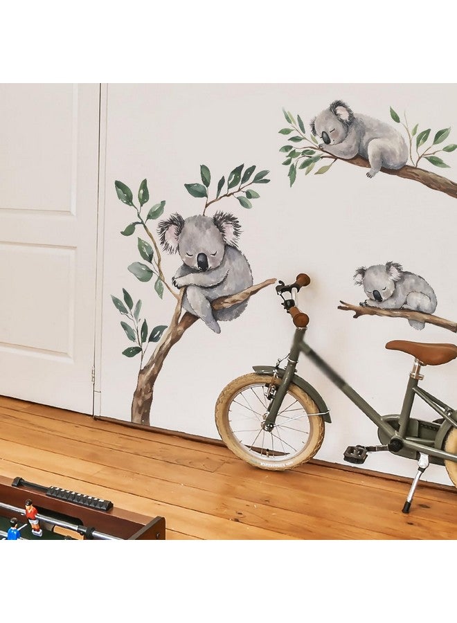 MEFOSS Watercolor Koala on Tree Branch Wall Stickers Large Animal Wall Decals Peel and Stick Kids Baby Bedroom Playroom Nursery Koala Wall Decoration Art - Image 5