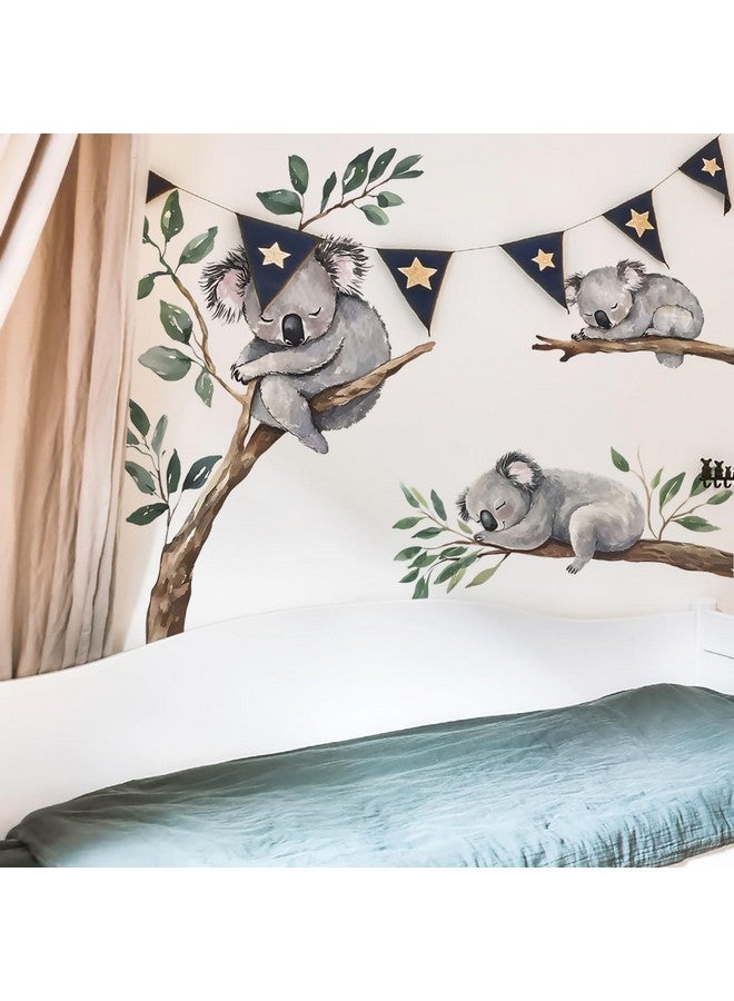 MEFOSS Watercolor Koala on Tree Branch Wall Stickers Large Animal Wall Decals Peel and Stick Kids Baby Bedroom Playroom Nursery Koala Wall Decoration Art - Image 4