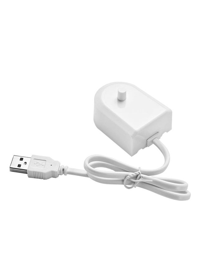 Peachjoy Electric Toothbrush Charger for HX2421 HX3216 HX6100 HX6322 HX6511 HX6850, Portable USB Power Charger, Water-resistant, White - Image 1