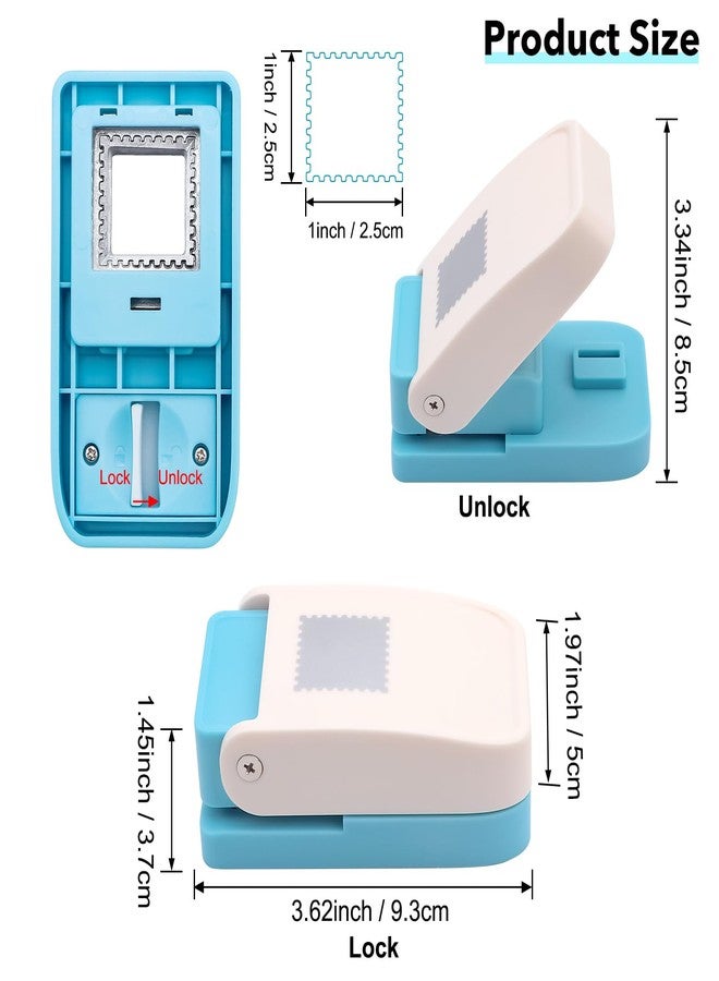 BAOFALI Stamp Puncher 1x1inch Square Postage Stamp Punch |Stamp Hole Puncher| Scalloped Rectangle Lever Action Paper Punches for Crafting Scrapbooking DIY Card Making Arts Crafts Supplies - Image 2