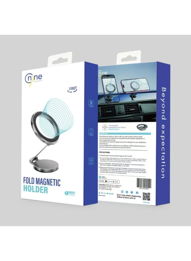 Nine Strong-Grip Magnetic Car Phone Holder - Dashboard & Windshield Mount - Image 2