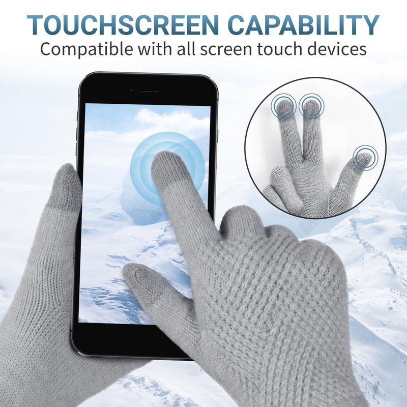 TOBEHIGHER Winter Gloves - Women's Touch Screen Alpaca Fleece Knit Gloves, Elastic Cuffs for Cold Weather Texting - Image 4