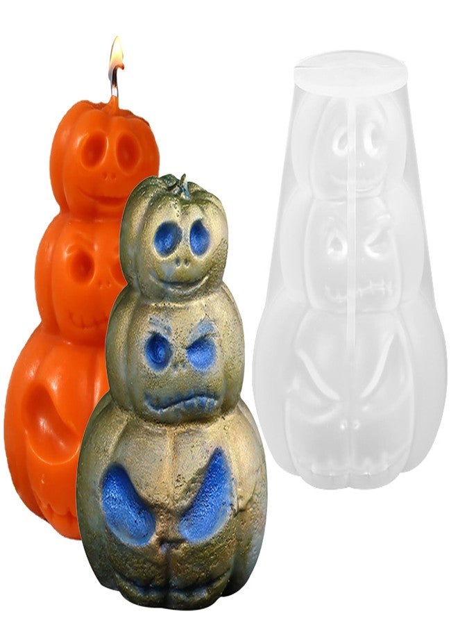 AUOCATTAIL Halloween Pumpkin Candle Mold 3D Silicone Molds for Candle Making DIY Soap Aromatherapy Wax Resin Art Clay Craft Polymer Clay Decoration Supplies - Image 1