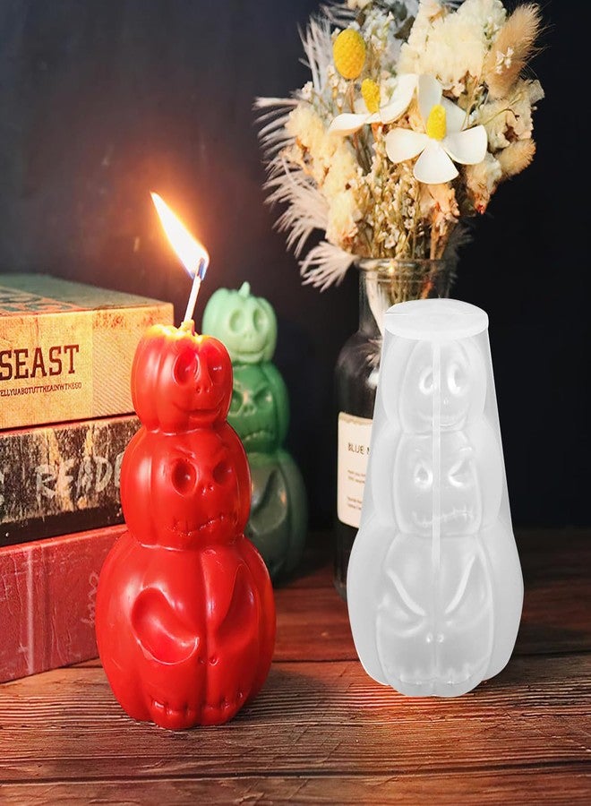 AUOCATTAIL Halloween Pumpkin Candle Mold 3D Silicone Molds for Candle Making DIY Soap Aromatherapy Wax Resin Art Clay Craft Polymer Clay Decoration Supplies - Image 2