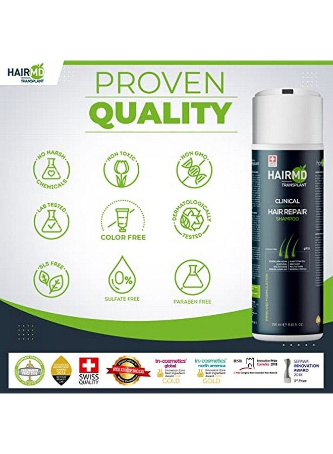 hairmd Transplant Clinical Repair Shampoo 250Ml Biotin Shampoo For Hair Growth Advanced Regrowth Formula Protects Posttransplant Scalp Reduces Itng And Redness Prevents Hair Loss  - Image 4