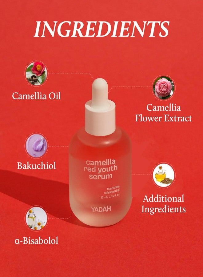YADAH Camellia Red Youth Serum, Wrinkle care & Firming care Facial Serum with Bakuchiol and Camellia Oil, Hydrating & Skin Defense Treatment, For All Skin Types, 1.01fl oz - Image 4