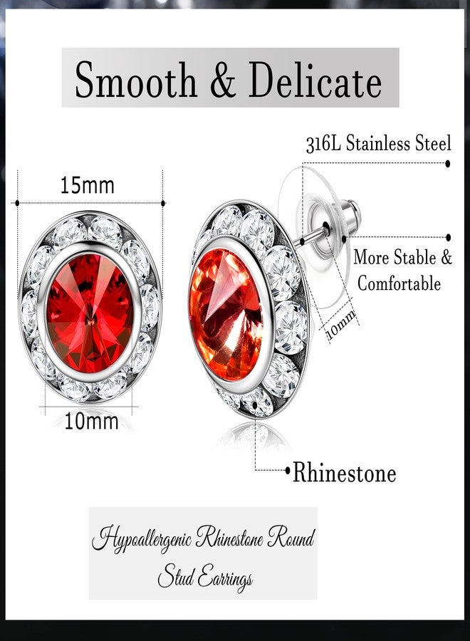 BESTEEL 12 Pairs Hypoallergenic Dance Competition Earrings for Women Acrylic Halo Crystal Rhinestone Stud Earrings Set Multicolor Stage Opera Performance Party 15mm Christmas Stocking Stuffers Gift - Image 2