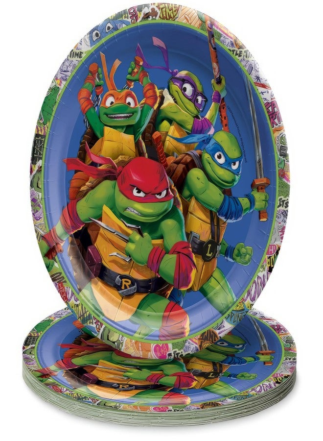 Amscan Multicolor TMNT: Mutant Mayhem Plates - 9" (Pack of 8) - Durable, Eco-Friendly & Fun Design - Perfect for Kids' Party - Image 1