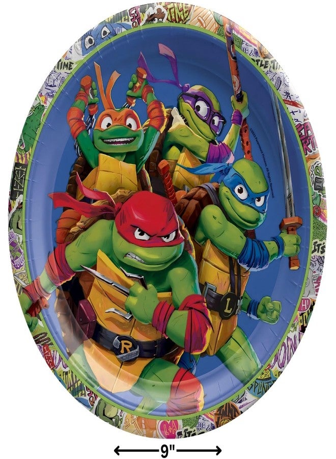 Amscan Multicolor TMNT: Mutant Mayhem Plates - 9" (Pack of 8) - Durable, Eco-Friendly & Fun Design - Perfect for Kids' Party - Image 2
