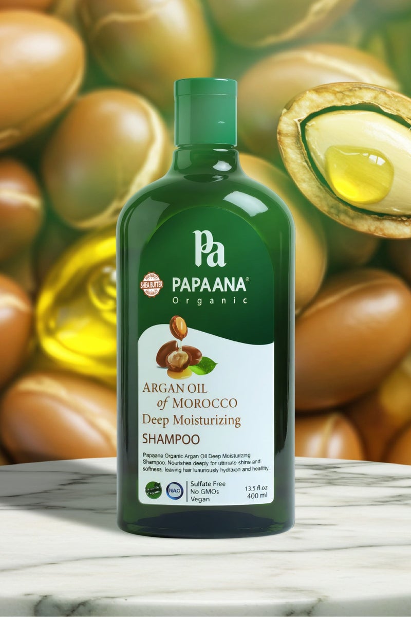 Papaana Organic Argan Oil of Morocco Deep Moisturizing Conditioner with Shea Butter – 400ml, Restores & Hydrates Dry, Damaged Hair with Shea Butter & Argan Oil of Morocco Hair Mask with Shea Butter – 350ml, Deep Conditioning for Soft, Hydrated & Revitalized Hair with Shea Butter & Argan Oil of Morocco Hair Serum – 50ml, Nourishing & Hydrating Treatment for Strong, Shiny Hair & Argan Oil of Morocco Deep Moisturizing Shampoo with Shea Butter – 400ml, Restores & Hydrates Dry, Damaged Hair with Shea ButterBundle - Image 5