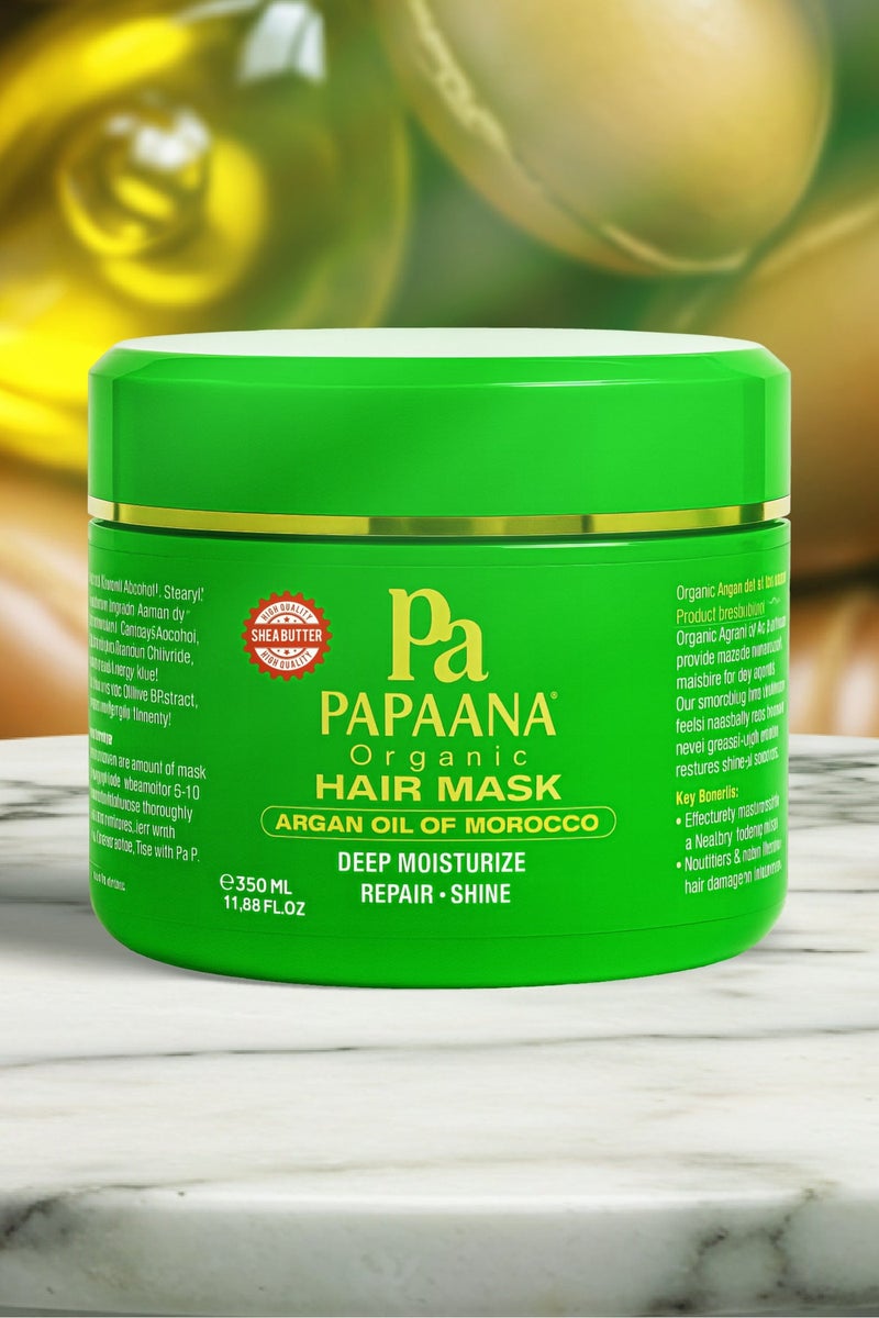 Papaana Organic Argan Oil of Morocco Deep Moisturizing Conditioner with Shea Butter – 400ml, Restores & Hydrates Dry, Damaged Hair with Shea Butter & Argan Oil of Morocco Hair Mask with Shea Butter – 350ml, Deep Conditioning for Soft, Hydrated & Revitalized Hair with Shea Butter & Argan Oil of Morocco Hair Serum – 50ml, Nourishing & Hydrating Treatment for Strong, Shiny Hair & Argan Oil of Morocco Deep Moisturizing Shampoo with Shea Butter – 400ml, Restores & Hydrates Dry, Damaged Hair with Shea ButterBundle - Image 3