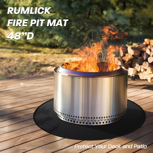 rumlick 48 Fire Pit Mat for Solo Stove Yukon Round Fireproof Under Grill Mats for Outdoor Grill Portable Camping Stove Mat for Solo Stove Accessories - Image 3