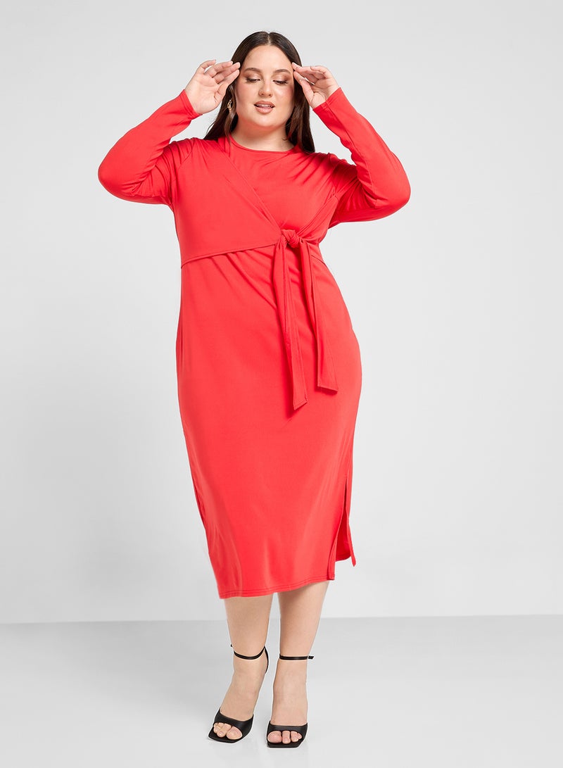 Ginger Plus Knotted Jersey Dress - Image 1