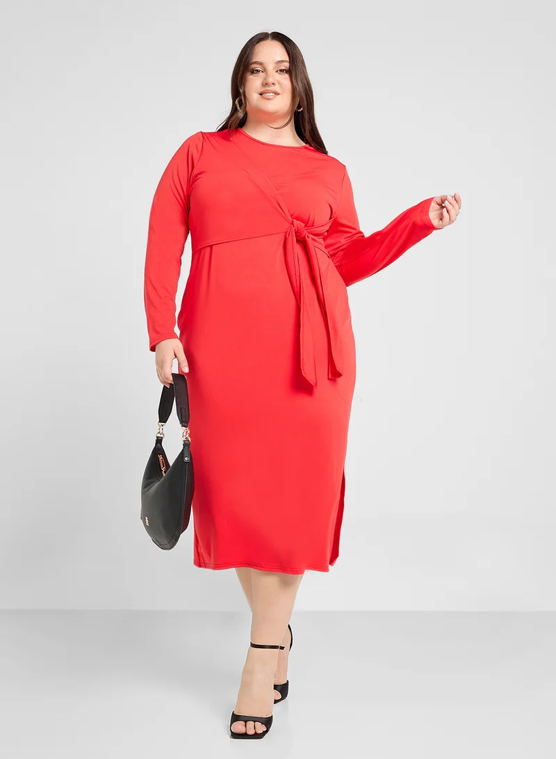 Ginger Plus Knotted Jersey Dress