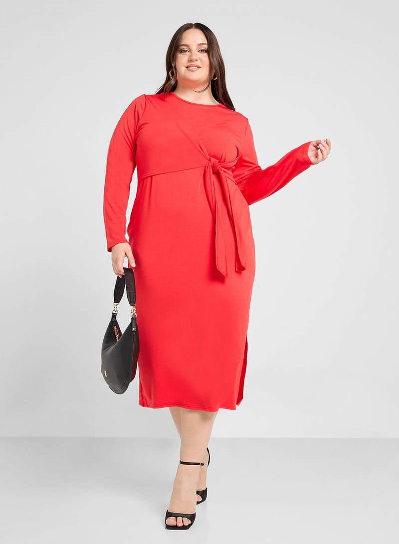 Ginger Plus Knotted Jersey Dress - Image 4