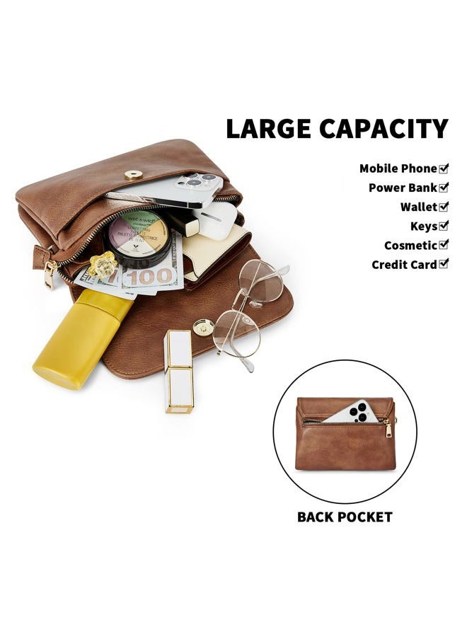 CHOLISS Small Crossbody Bags for Women Leather Phone Bag Purses, A1-retro Brown, Crossbody - Image 5