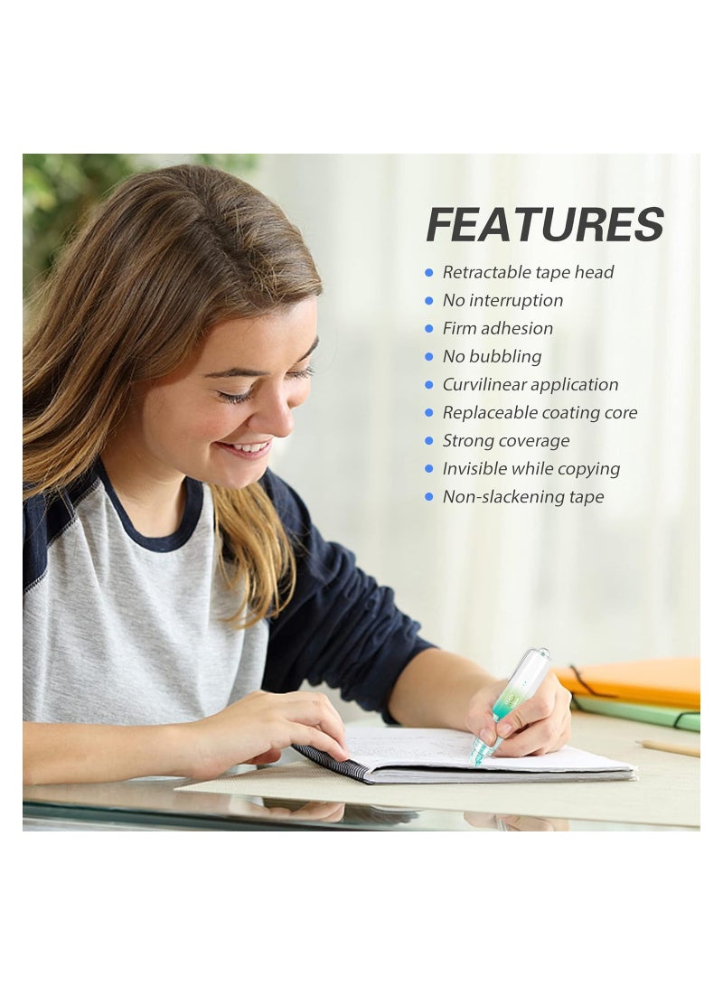 SYOSI Refillable Correction Tape, Quick Dry White Out Small White Out Tape Retractable Correction Tape Mini Correction Tape Pen Shaped Applicator Mess-Free Correction Tape for Home Office Supplies - Image 4