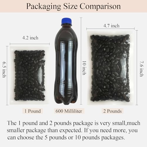 FANTIAN Black Pebbles for Indoor Plants, 3/8 inch Small Bag Stones, Decorative River Rocks for Succulent Potted Plant, Vase and Outdoor Landscaping Garden(16 oz) - Image 3