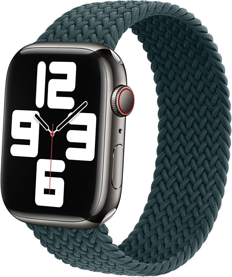 Braided Solo Loop Nylon Strap for Apple Watch, Elastic Bracelet for Series Ultra 2 | 9 | 8 Ultra | 8 | 7 | 6 | 5 | 4 | 3 | SE with metal connectors - Image 2