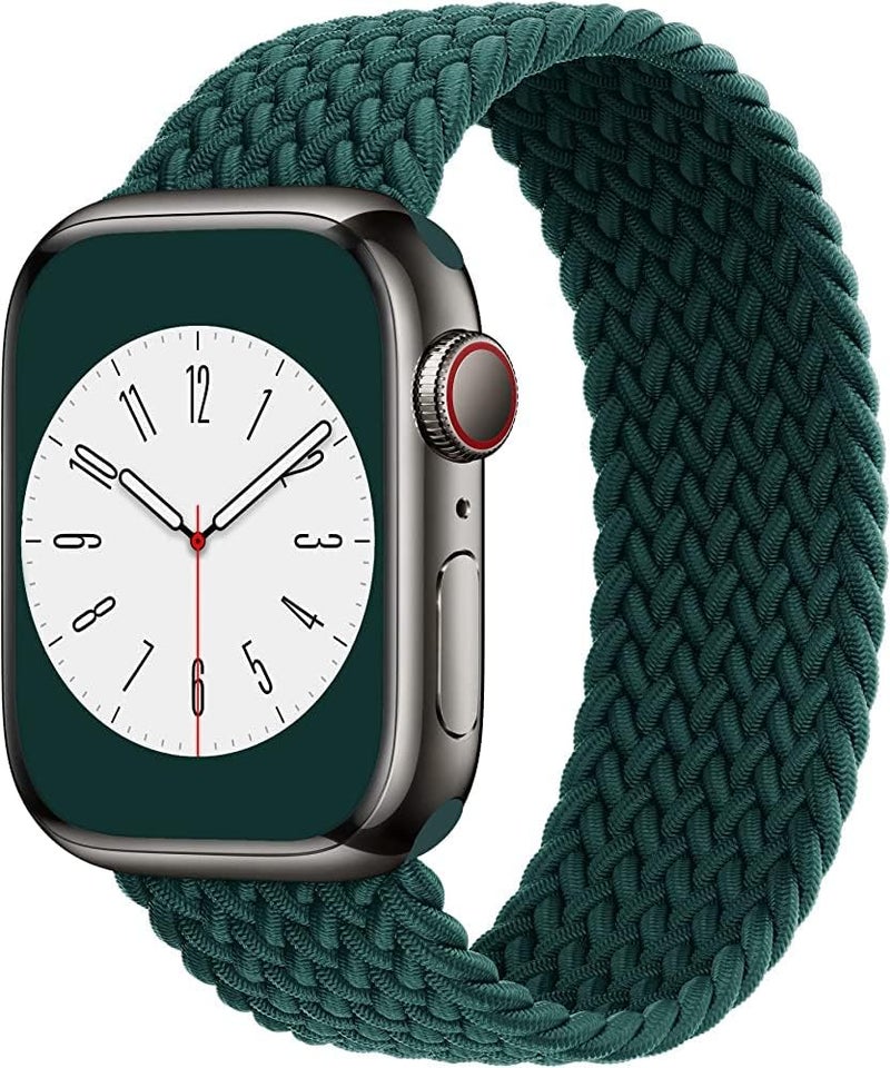 Braided Solo Loop Nylon Strap for Apple Watch, Elastic Bracelet for Series Ultra 2 | 9 | 8 Ultra | 8 | 7 | 6 | 5 | 4 | 3 | SE with metal connectors - Image 1