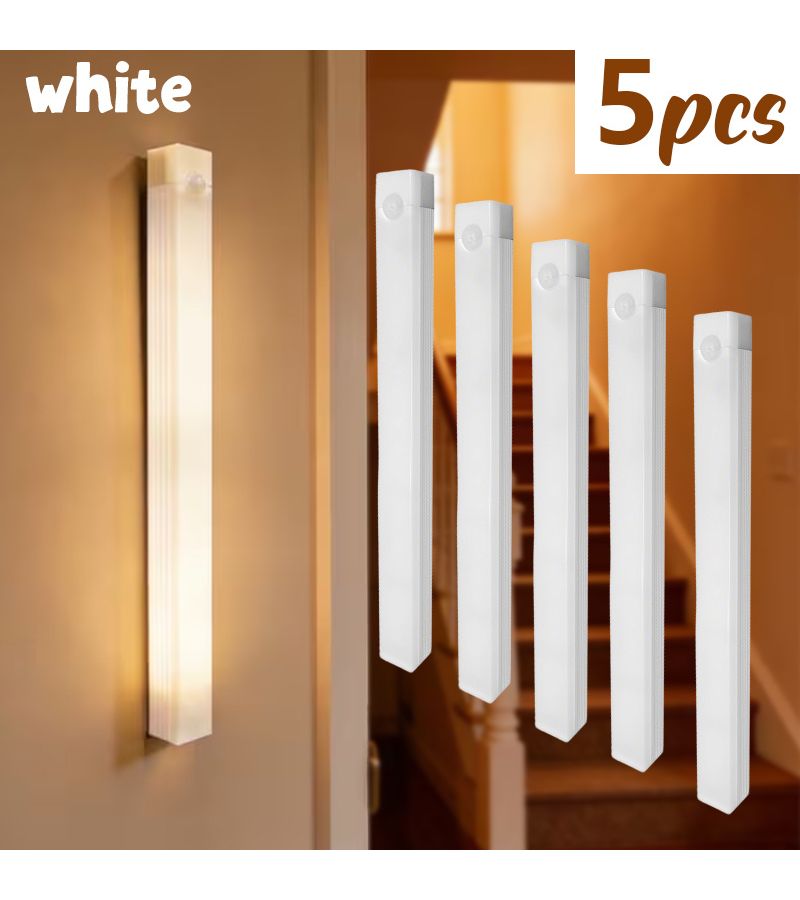 5 عبوات من أضواء LED تعمل بالحركة بحجم 10 سم (3.9 بوصة) ضوء أبيض شحن مغناطيسي عبر USB تحكم ذكي في الإضاءة سهل التركيب لغرفة النوم المطبخ خزانة الملابس - Image 5