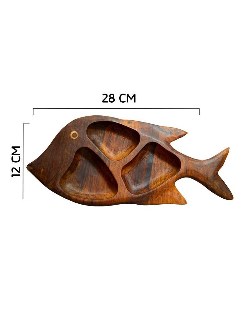 Egypt Antiques Children's food or snack dish in the form of a hand-made wood fish, 100% natural colors,  - Image 4