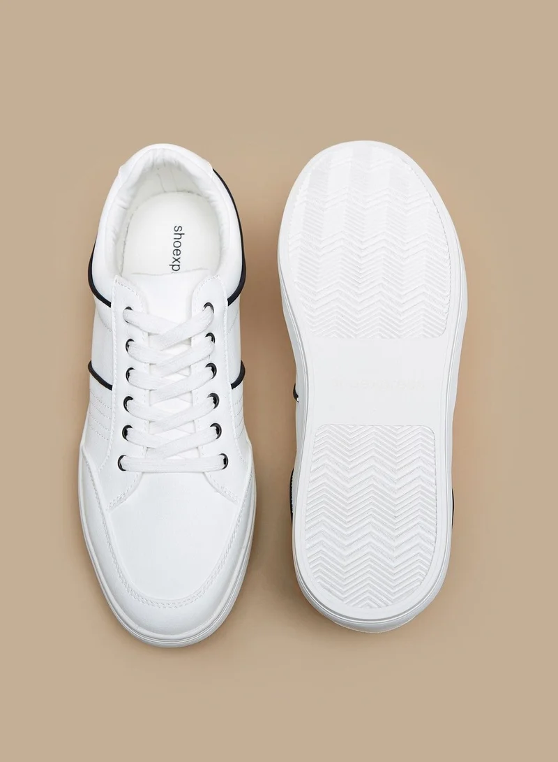 shoexpress Solid Sneakers with Lace Up Closure