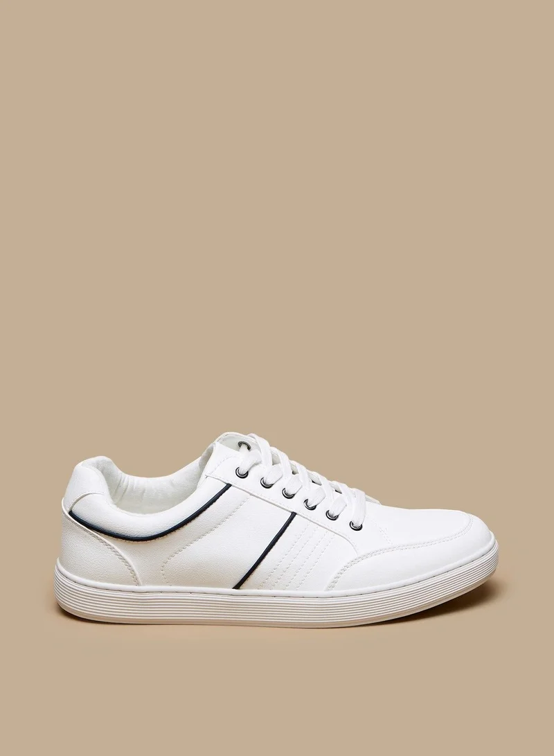 shoexpress Solid Sneakers with Lace Up Closure