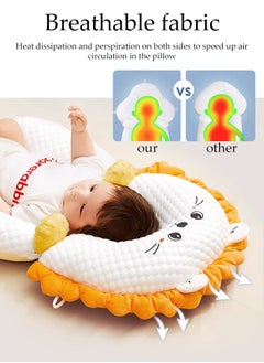 DUNISO Family Nursing Pillow, Baby Head Shaping Pillow, Anti-Spit-Up Ramp Pillow With Safety Fence, Anti-Roll Baby Pillow, Height-Adjustable Anti-Breastfeeding Nursing Pillow, Anti-Reflux, Anti-Choking And Anti-Spilling Milk, 2 In 1 Crib Wedge Pillow And Non-Slip Foot Pad For 0-6 Months Boys And Girls, Summer Breathable Shaping Pillow For Soothing Sleep  - Image 5