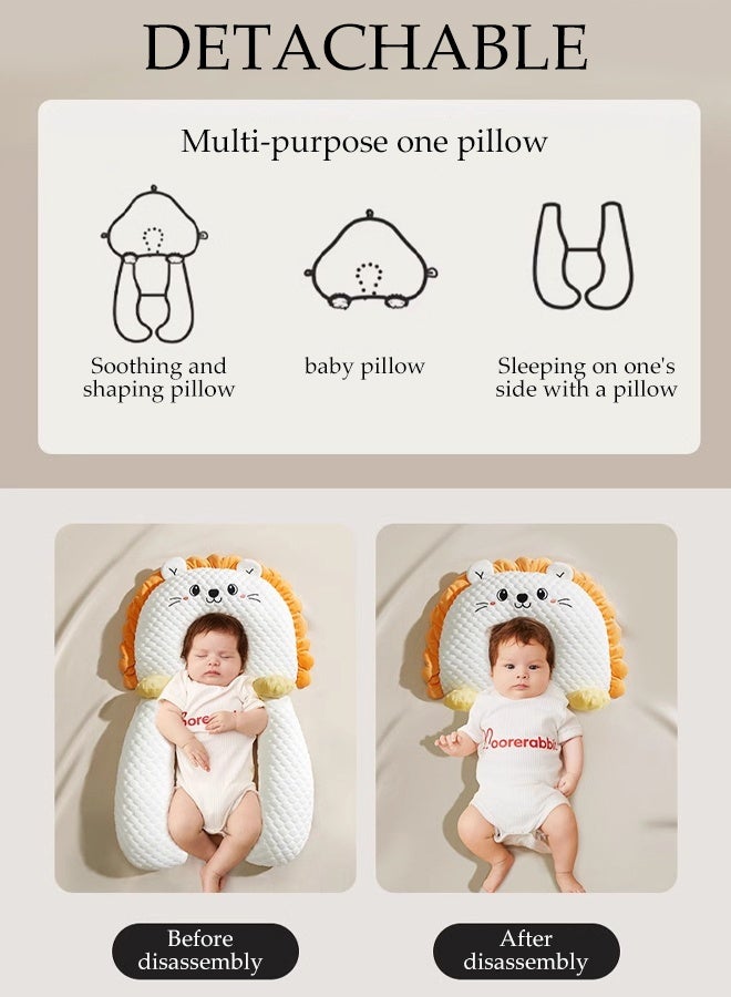 DUNISO Family Nursing Pillow, Baby Head Shaping Pillow, Anti-Spit-Up Ramp Pillow With Safety Fence, Anti-Roll Baby Pillow, Height-Adjustable Anti-Breastfeeding Nursing Pillow, Anti-Reflux, Anti-Choking And Anti-Spilling Milk, 2 In 1 Crib Wedge Pillow And Non-Slip Foot Pad For 0-6 Months Boys And Girls, Summer Breathable Shaping Pillow For Soothing Sleep - Image 3