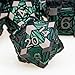 ORIFANTOU 7PCS Metal DND Dice Set with Box Debris RPG Green D and D Dice for use with DD Tabletop Games Role Playing Game Polyhedral Dice Set D20 D12 D10 D8 D6 D4 - Image 2