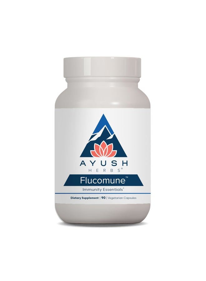 Ayush Herbs Flucomune - Immune Support Supplement, Sinus Support for Women & Men, Herbal Lung & Respiratory Balance for Adults - 90 Vegetarian Capsules (1 Count) - Image 1
