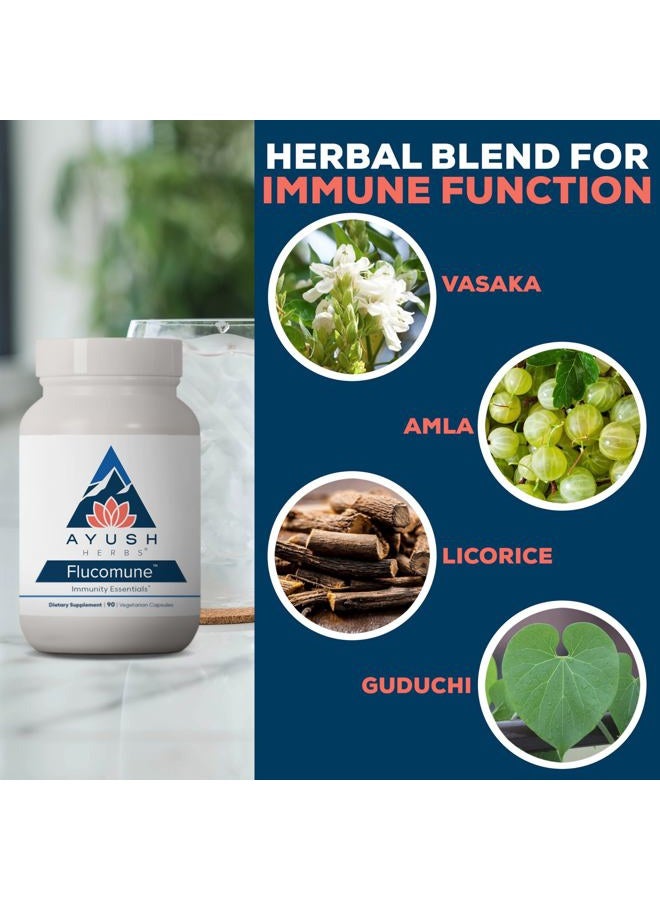 Ayush Herbs Flucomune - Immune Support Supplement, Sinus Support for Women & Men, Herbal Lung & Respiratory Balance for Adults - 90 Vegetarian Capsules (1 Count) - Image 4