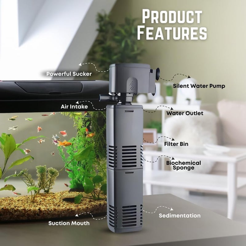 BLUTAILS BL-3000F Aquairum Internal Filter(Fish Tank Filter) 1 Unit - Image 3
