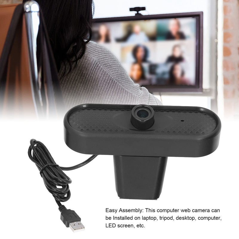 كاميرا ويب USB جاهزة للاستخدام 1080P عالية الدقة بالكامل تركيز تلقائي توافق واسع مع مشبك لمكالمات الفيديو الاجتماعات الدراسة عبر الإنترنت - Image 3