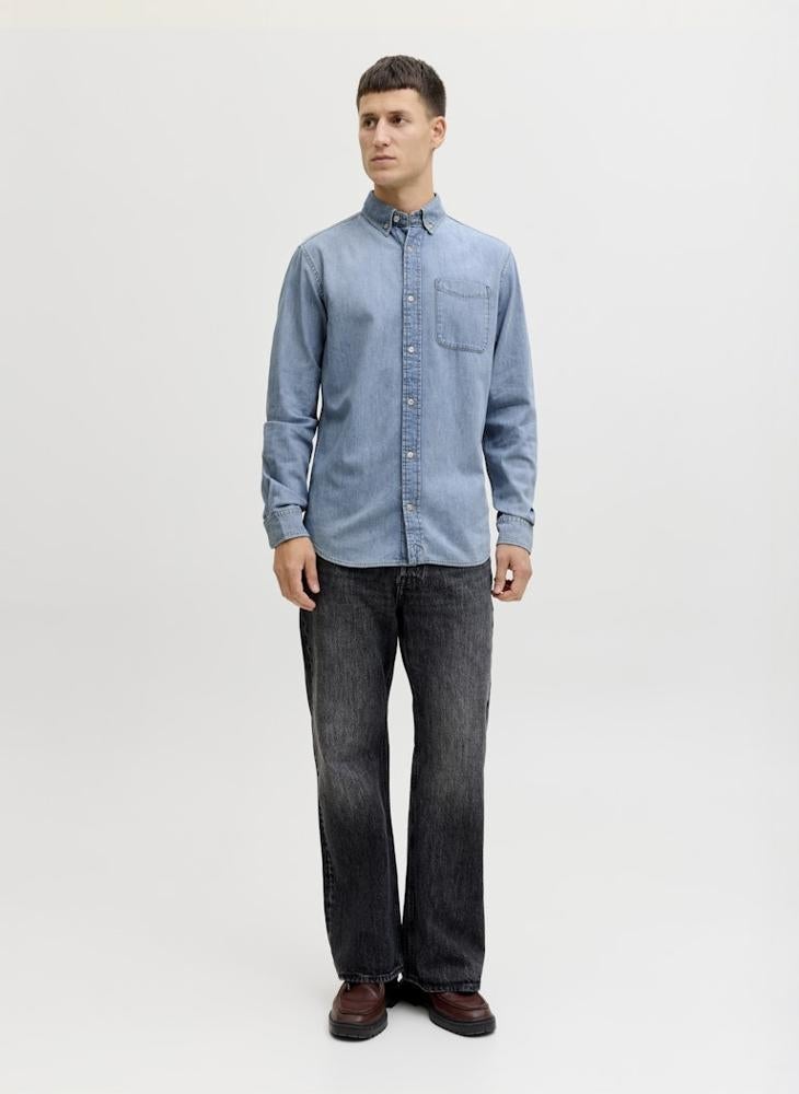 JACK & JONES Casual Long Sleeve Denim Shirt - Image 4