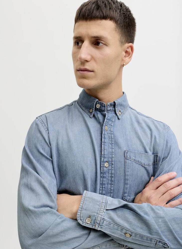 JACK & JONES Casual Long Sleeve Denim Shirt - Image 1