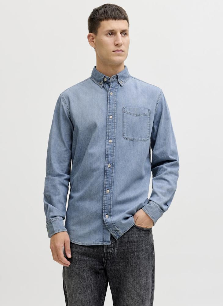 JACK & JONES Casual Long Sleeve Denim Shirt - Image 3