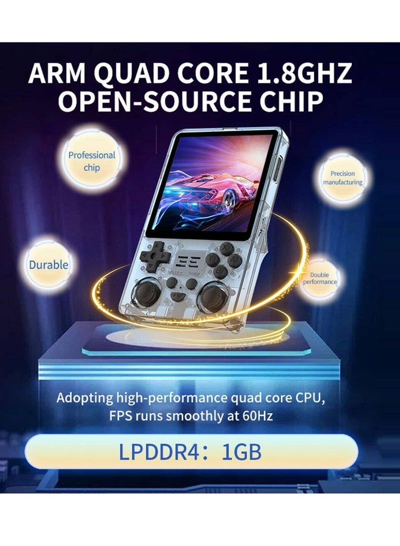 باوكيدي وحدة تحكم ألعاب محمولة RGB20SX مع 10000 جيجا، 4 بوصة IPS مفتوحة المصدر Linux Retro وحدة تحكم ألعاب محمولة، بطارية 5000 مللي أمبير هدية محاكي محمول للأطفال البالغين (أزرق، 128 جيجابايت) - Image 3