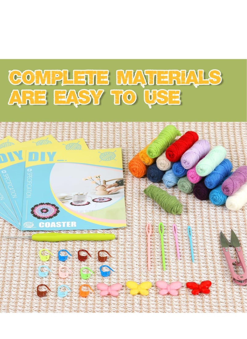 Excefore - Crochet Kit for Beginners, Flower Crochet Kit for Kids and Adults, Step-by-Step Video Tutorials, Suitable for Starters Adult Kids Instruction and Video Tutorials - Image 1