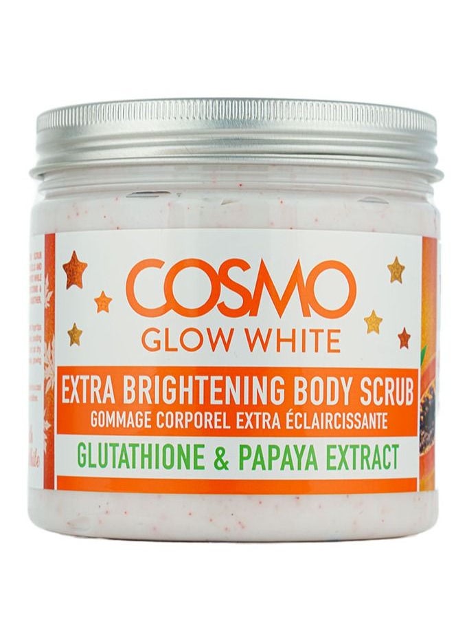 COSMO Glow White Extra Brightening Body Scrub Glutathione And Papaya Extract 475 ML 