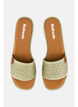 REFRESH Women Slip On Flats, Green  - Image 3