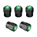 DXNQ 5 PCS Brass Tire Valve Stem Caps Durable Chrome Plated Brass Tire Valve Stem Caps N2 Nitrogen Sign Logo on The Top Metal Dustproof Tire Valve Covers with N2 Logo Car Accessories BlackGreen - Image 2
