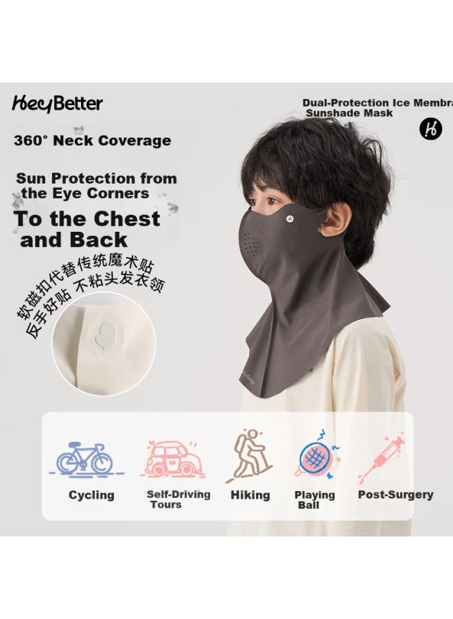 Heybetter Sunscreen Face Mask Women Breathable Mesh Outdoor Cycling Sun Protection Neck And Face Cover Sea Mist Gray L - Image 2