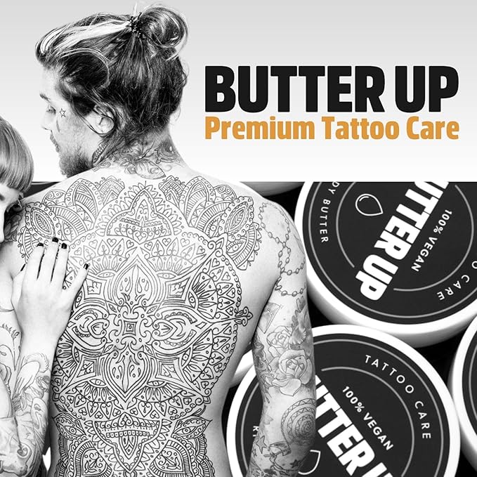 Butter Up Tattoo Aftercare Heals Brightens Tattoos Vegan Natural Organic Cruelty Free Rich Creamy Body Butter 100ml - Image 4